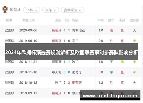 2024年欧洲杯预选赛规则解析及欧国联赛事对参赛队影响分析